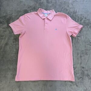 Brooks Brothers Performance Polo Mens L Pink Slim Fit Cotton Pique Short Sleeve